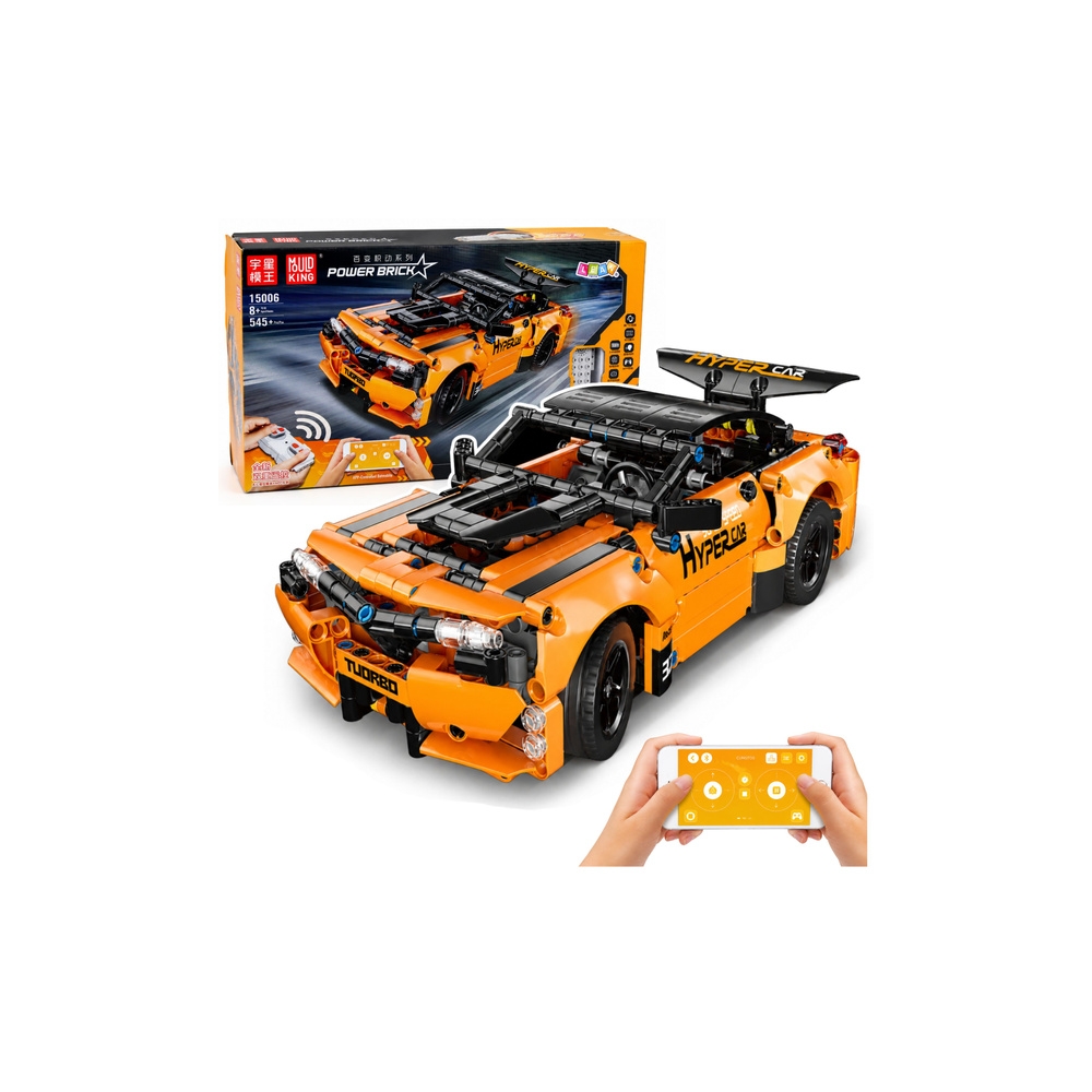 Konstruktorius, nuotoliniu būdu valdomas automobilis, oranžinis, 545 el.