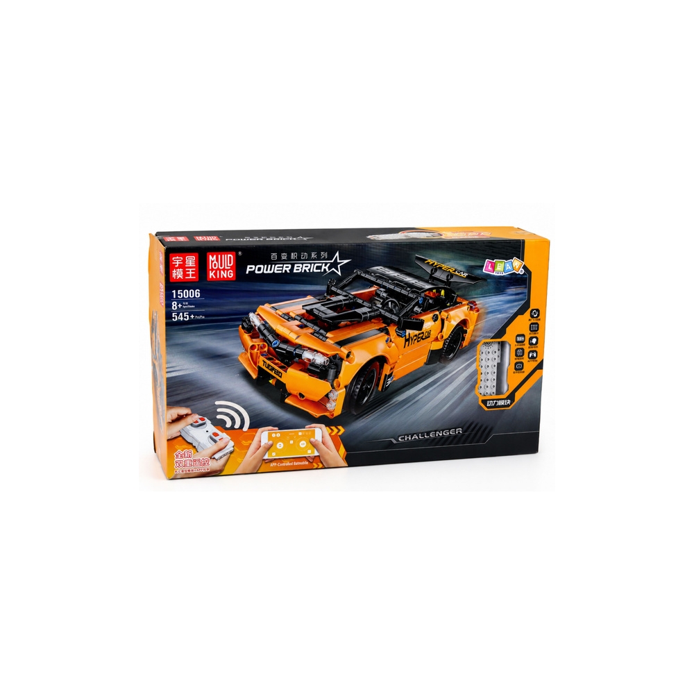 Konstruktorius, nuotoliniu būdu valdomas automobilis, oranžinis, 545 el.