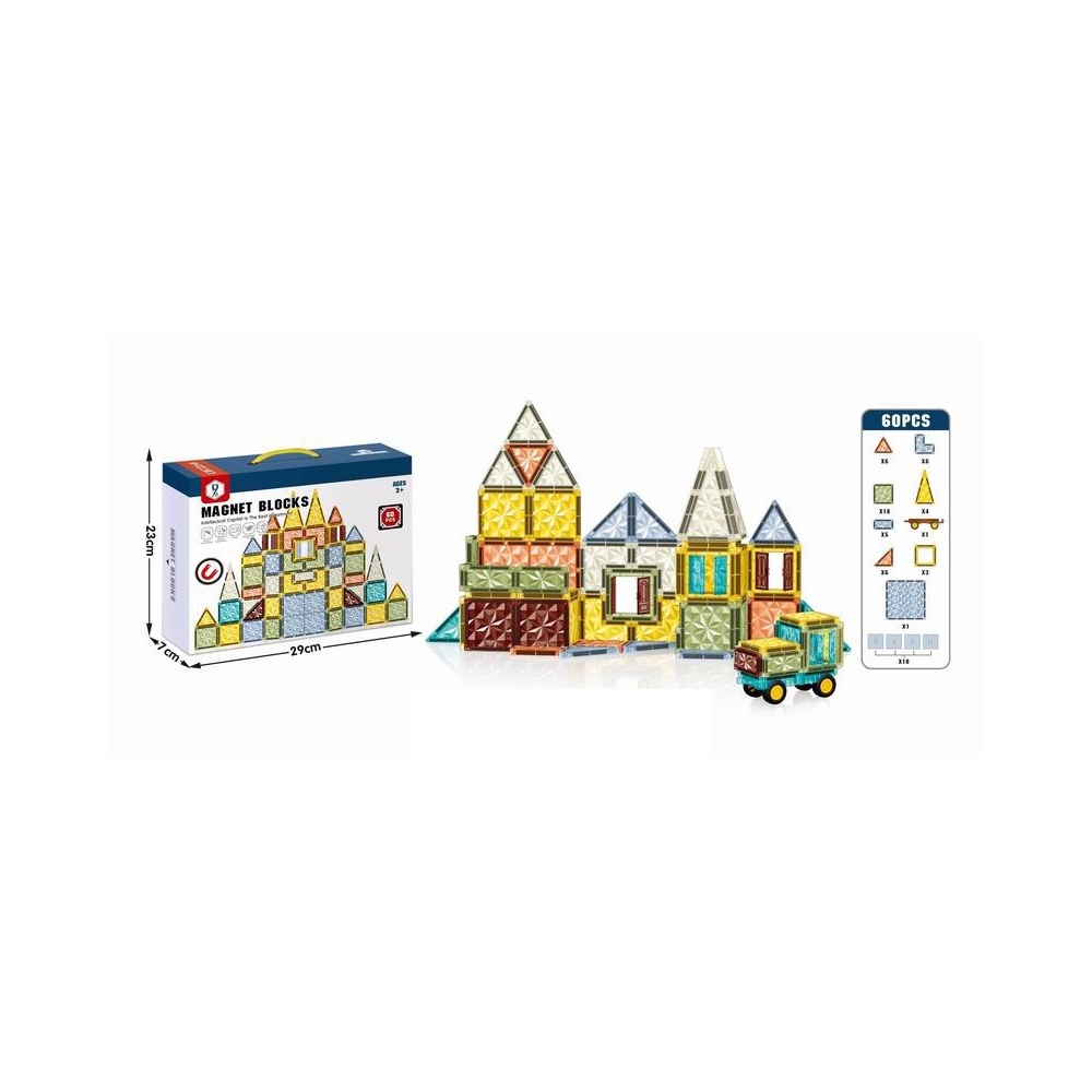 Klocki magnetyczne 3D 60 elementów