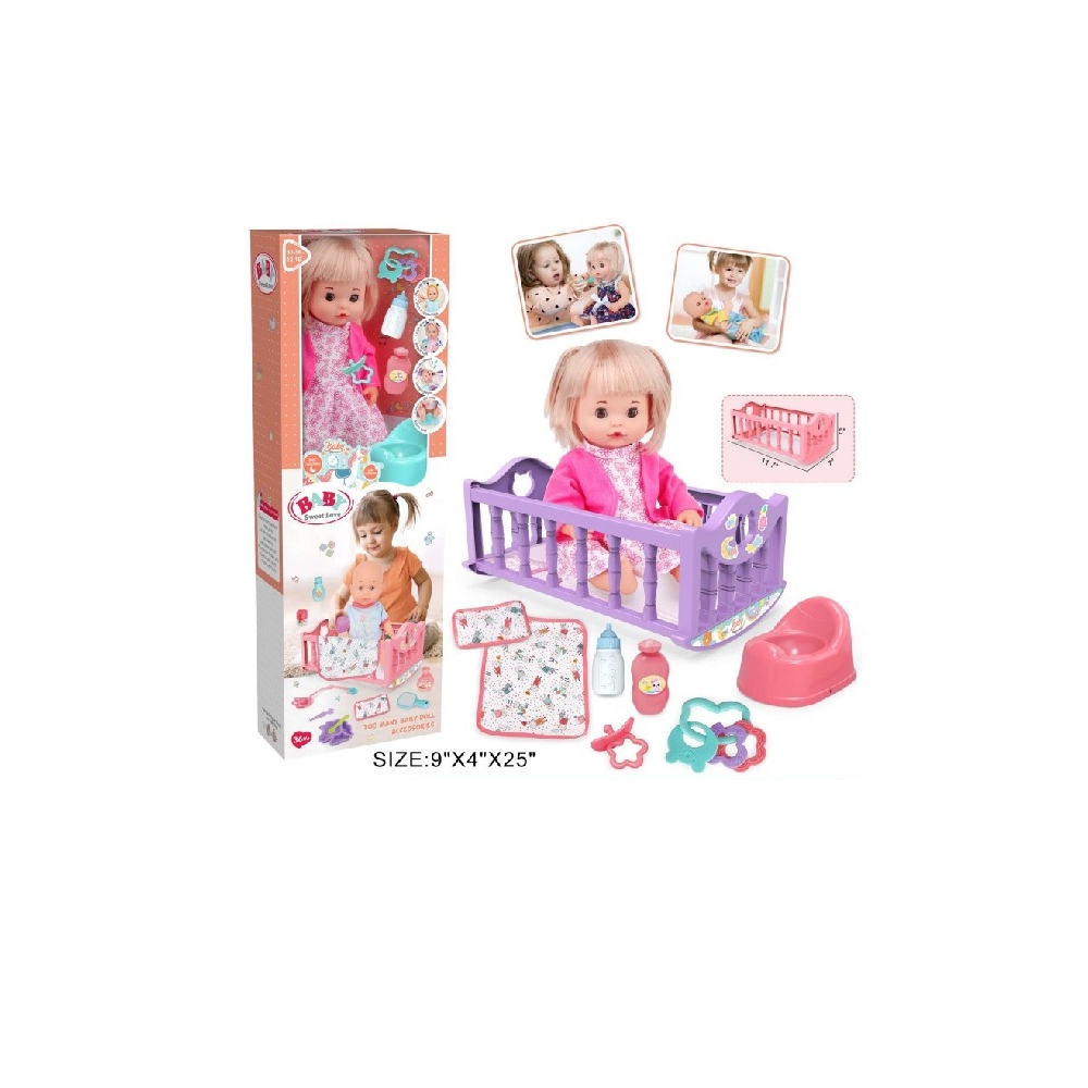 Lalka bobas Baby Sweet Love + kołyska