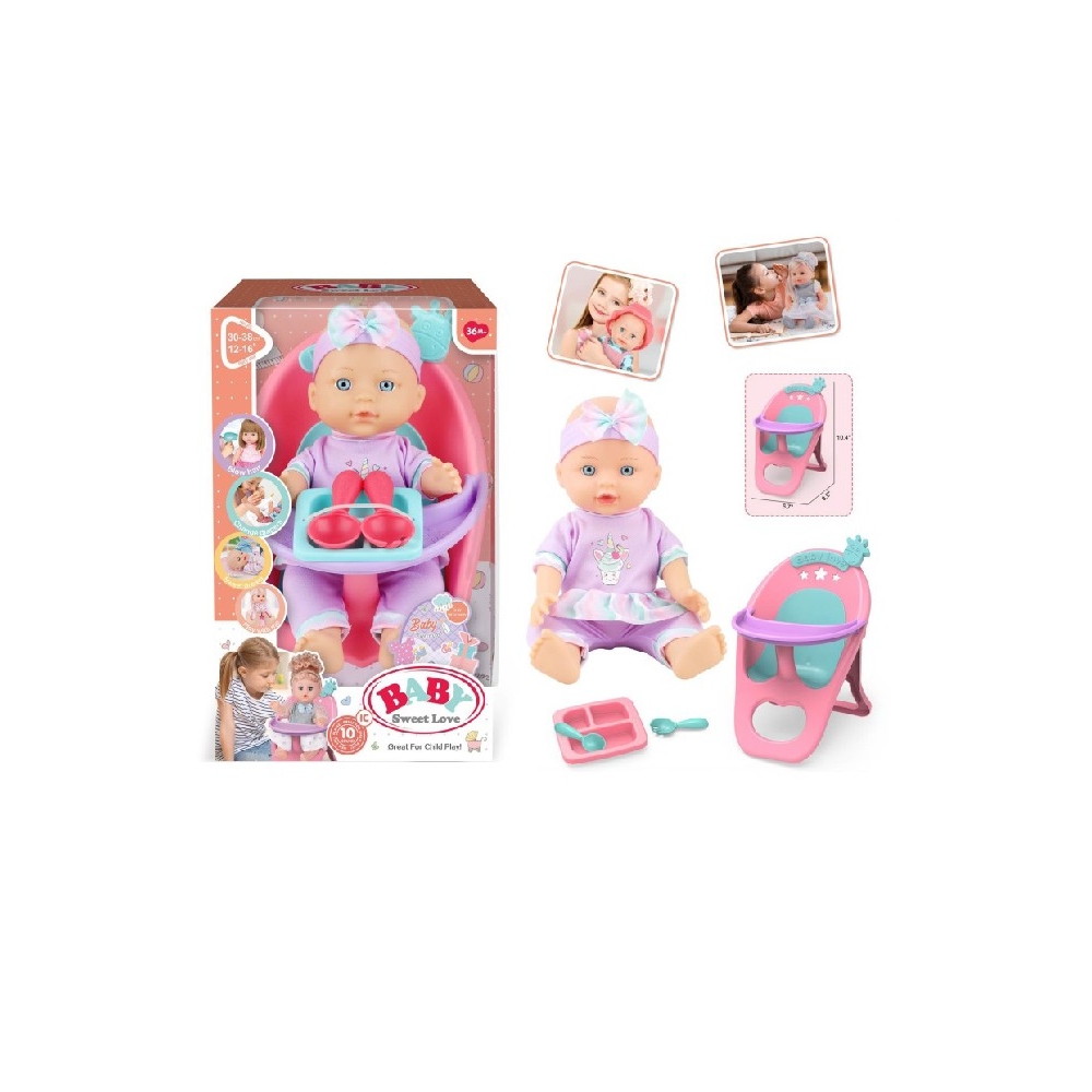 Lalka bobas Baby Sweet Love + krzesełko