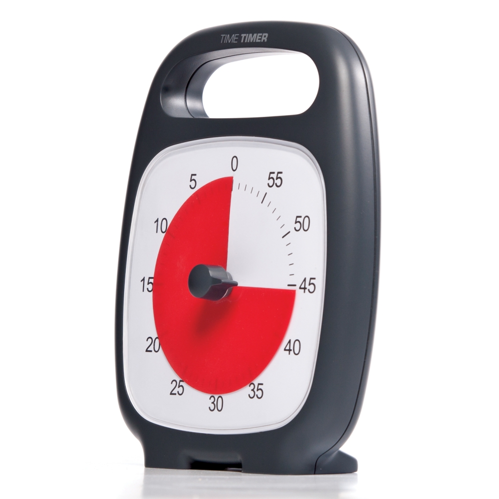 Laikmatis / atgalinio skaičiavimo laikrodis - Time Timer PLUS, Black (14x18 cm), JAC5025