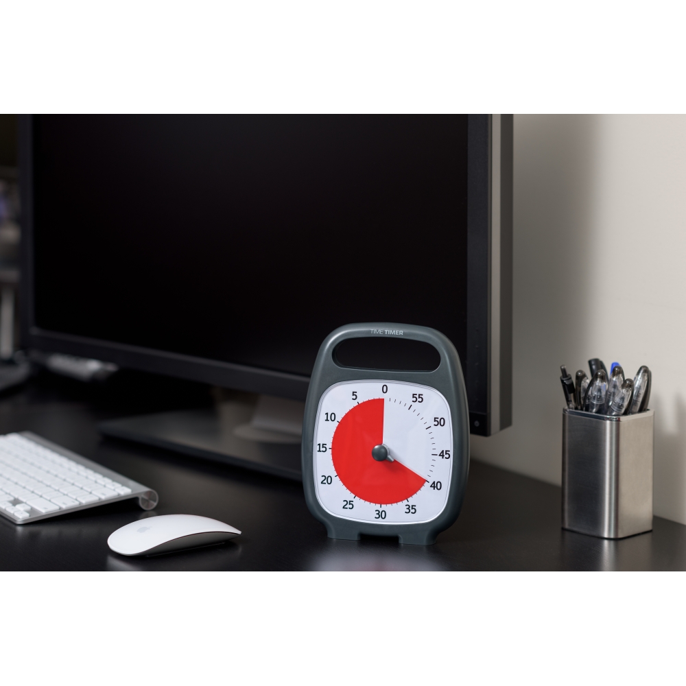 Laikmatis / atgalinio skaičiavimo laikrodis - Time Timer PLUS, Black (14x18 cm), JAC5025
