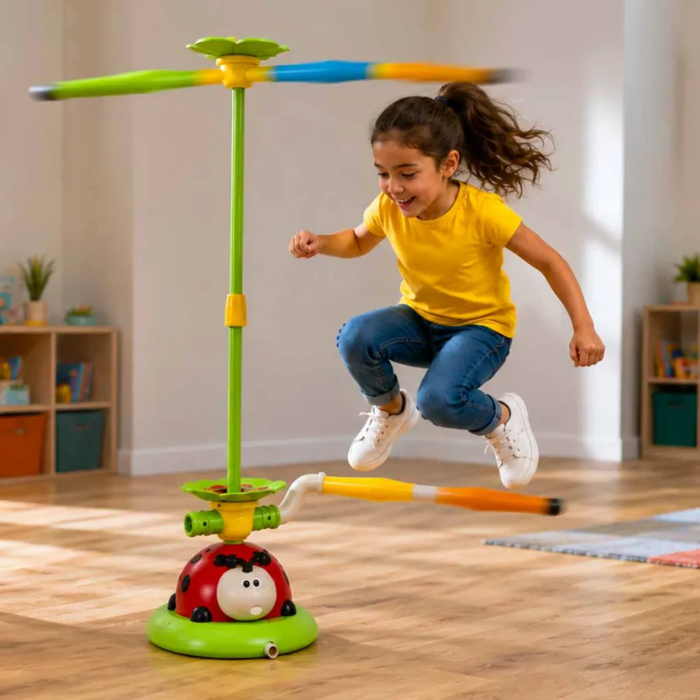 Vaikiškas arkadinis žaidimas besisukantis stulpas ladybird target throw 5in1