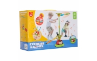 Vaikiškas arkadinis žaidimas besisukantis stulpas ladybird target throw 5in1