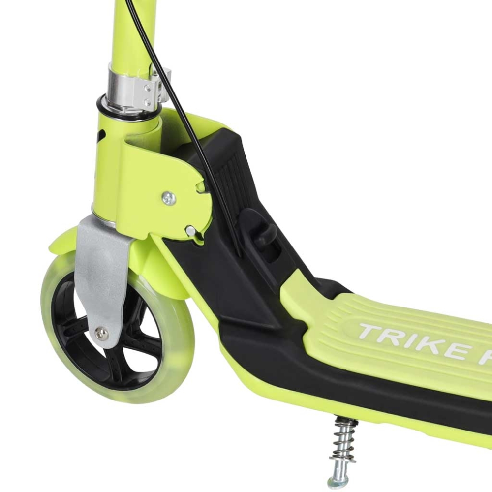 TRIKE FIX vaikiškas dviejų ratų LED sulankstomas paspirtukas su dvigubais stabdžiais neoninės žalios spalvos