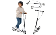 TRIKE FIX vaikiškas dviejų ratų LED sulankstomas paspirtukas su dvigubais stabdžiais juodas