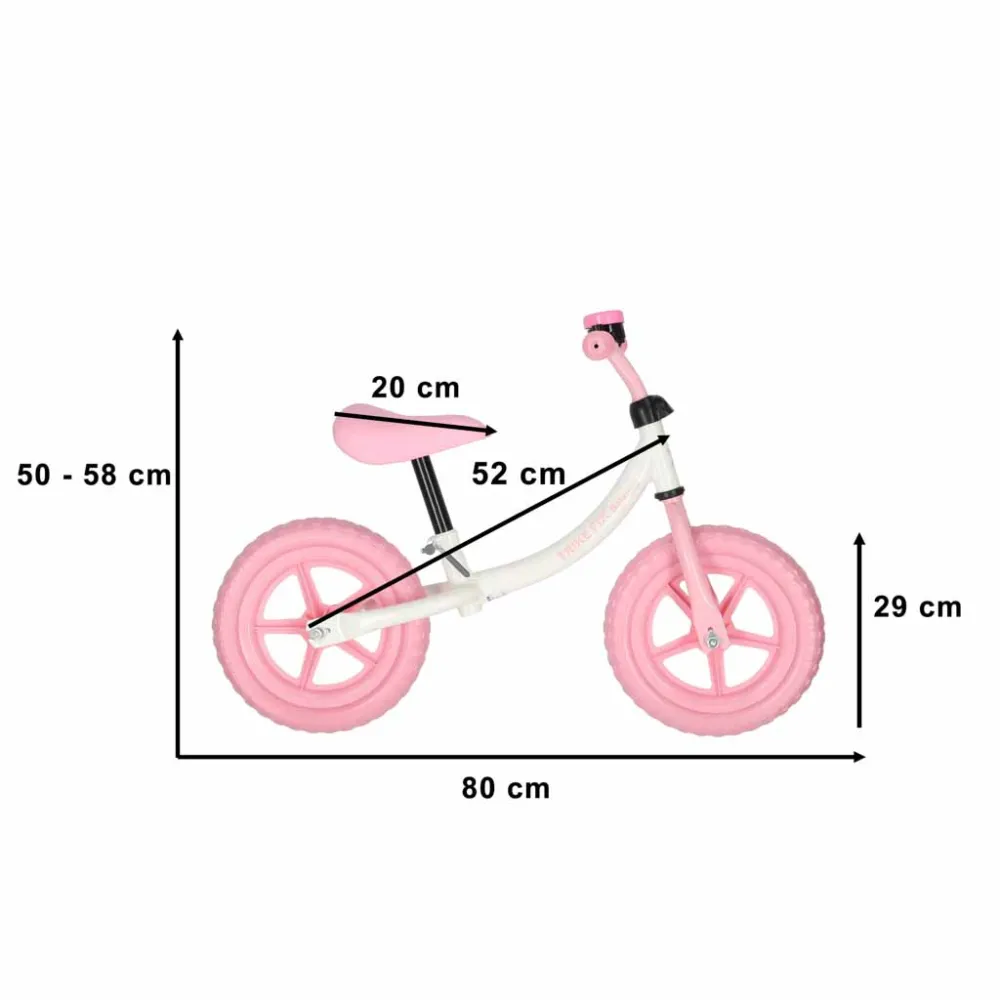 Trike Fix Balance krosinis dviratis su varpeliu rožinės spalvos