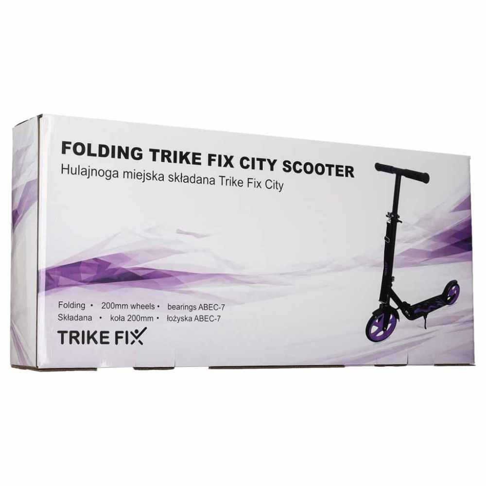 Trike Fix miesto motoroleris sulankstomas 200 mm ratai juodai violetinės spalvos