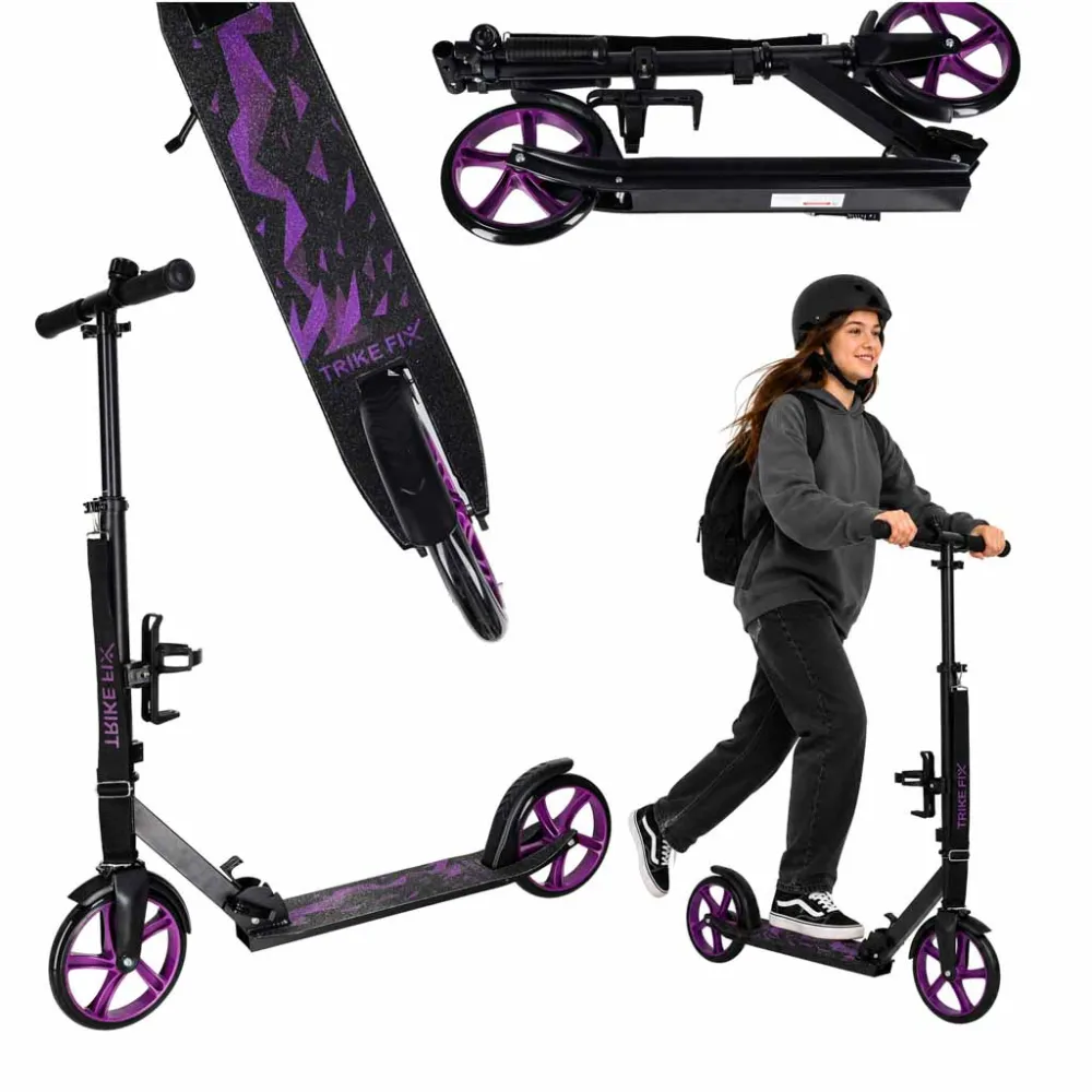 Trike Fix miesto motoroleris sulankstomas 200 mm ratai juodai violetinės spalvos