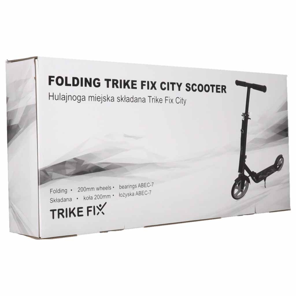 Trike Fix miesto motoroleris sulankstomas 200 mm ratais juodas/pilkas