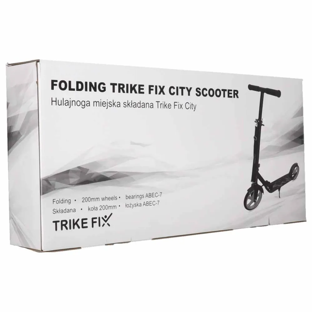 Trike Fix miesto motoroleris sulankstomas 200 mm ratais juodas/pilkas