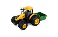 Žemės ūkio traktorius su trąšų barstytuvu, šviesos ir garso efektais, geltonos spalvos, 1:24-Žaislai, Auto ir transporto žaislai