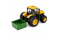 Traktor Rolniczy Farmerski Z Rozsiewaczem Nawozu Światła Dźwięk Żółty 1:24