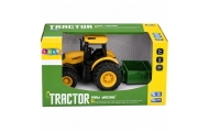 Traktor Rolniczy Farmerski Z Rozsiewaczem Nawozu Światła Dźwięk Żółty 1:24