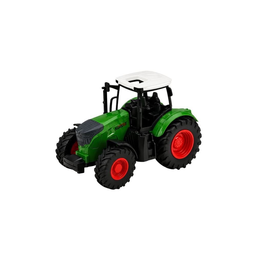 Traktor Rolniczy Farmerski Gospodarski Gumowe Koła Biało Zielony 1:24