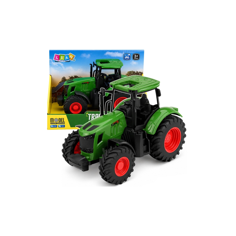 Žemės ūkio traktorius su guminiais ratais, žalias, 1:24-Žaislai, Auto ir transporto žaislai, Traktoriai-e-vaikas