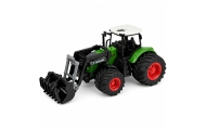 Žemės ūkio traktorius su priekiniu krautuvu, guminiais ratais, žalias, 1:24-Žaislai, Auto ir transporto žaislai, Traktoriai-e-va