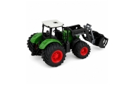 Traktor Rolniczy Farmerski Z Ładowaczem Czołowym Gumowe Koła Zielony 1:24