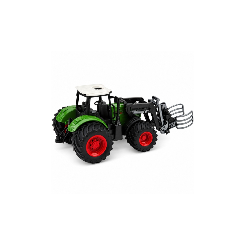 Traktor Rolniczy Farmerski z Chwytakiem Do Bel Gumowe Koła Zielony 1:24