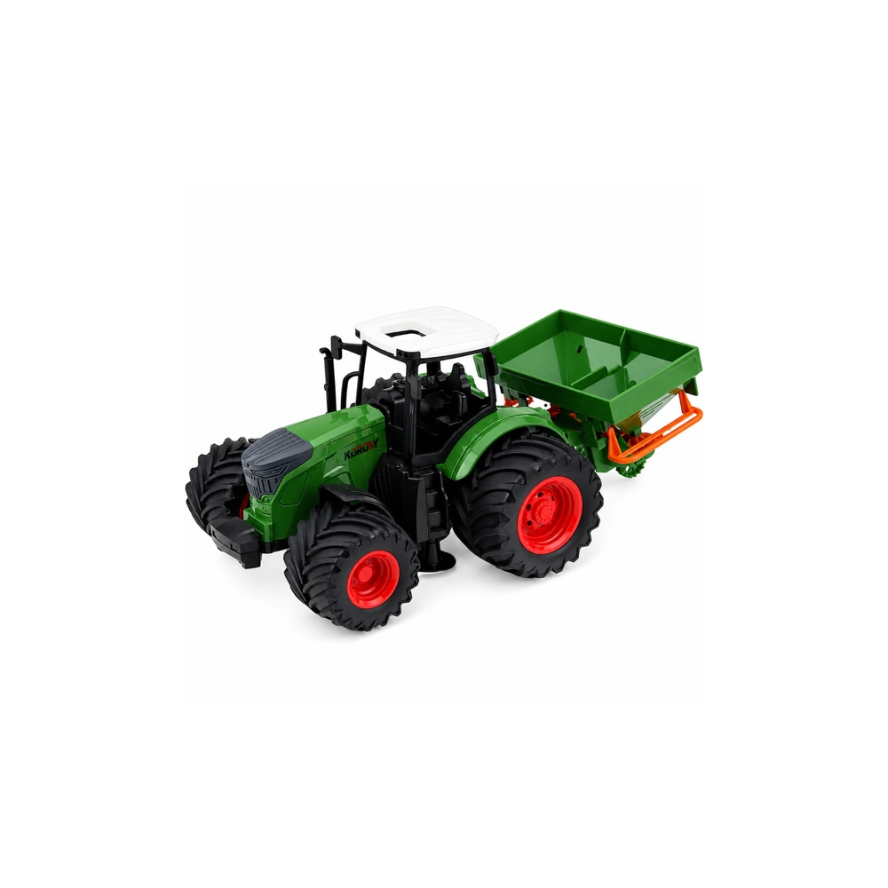 Žemės ūkio traktorius su sėjamąja, guminiais ratais, žemės ūkio mašina, mastelis 1:24-Žaislai, Auto ir transporto žaislai, Trakt