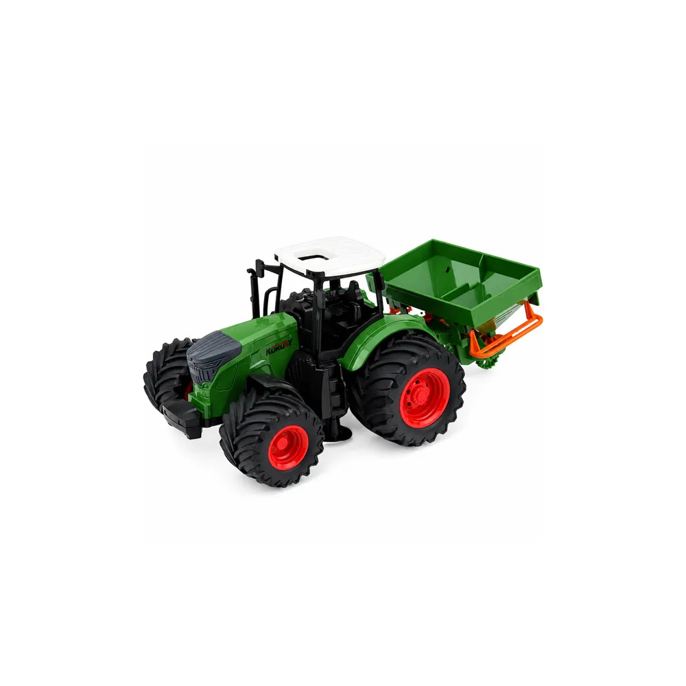 Žemės ūkio traktorius su sėjamąja, guminiais ratais, žemės ūkio mašina, mastelis 1:24-Žaislai, Auto ir transporto žaislai, Trakt