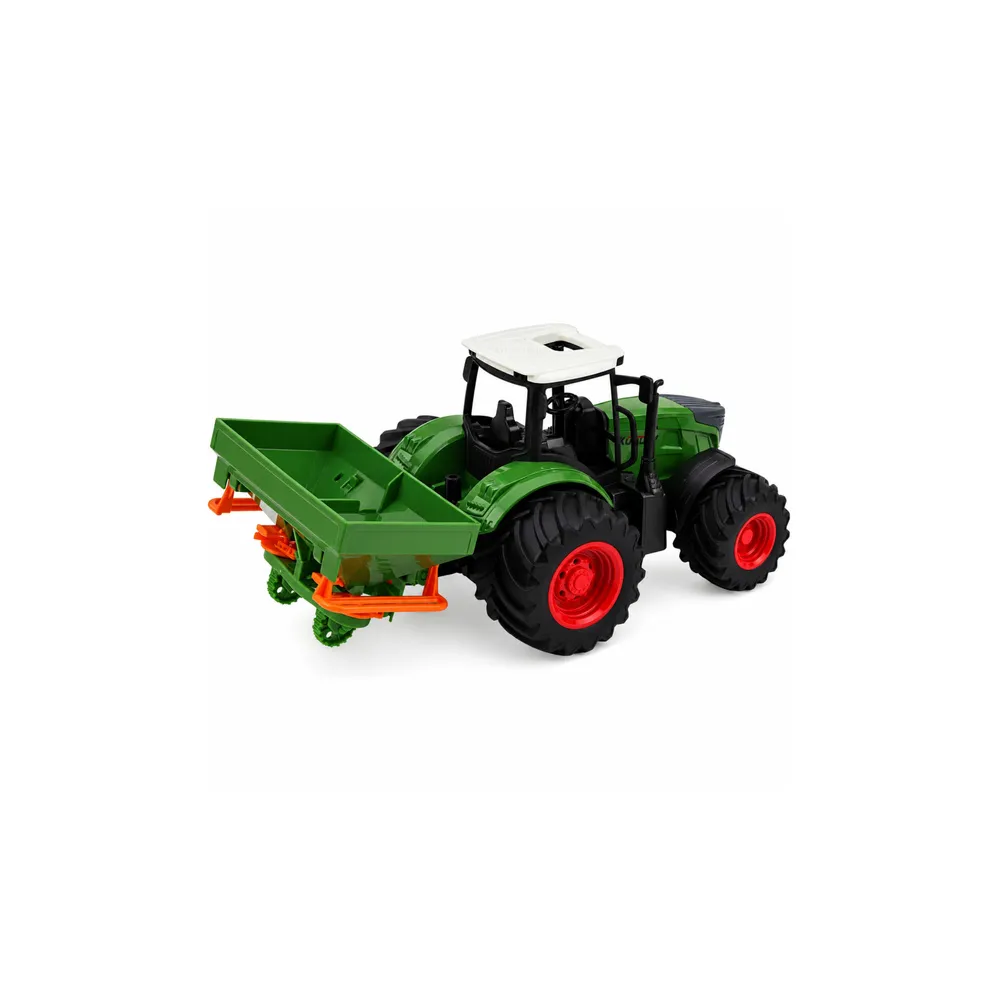 Žemės ūkio traktorius su sėjamąja, guminiais ratais, žemės ūkio mašina, mastelis 1:24-Žaislai, Auto ir transporto žaislai, Trakt
