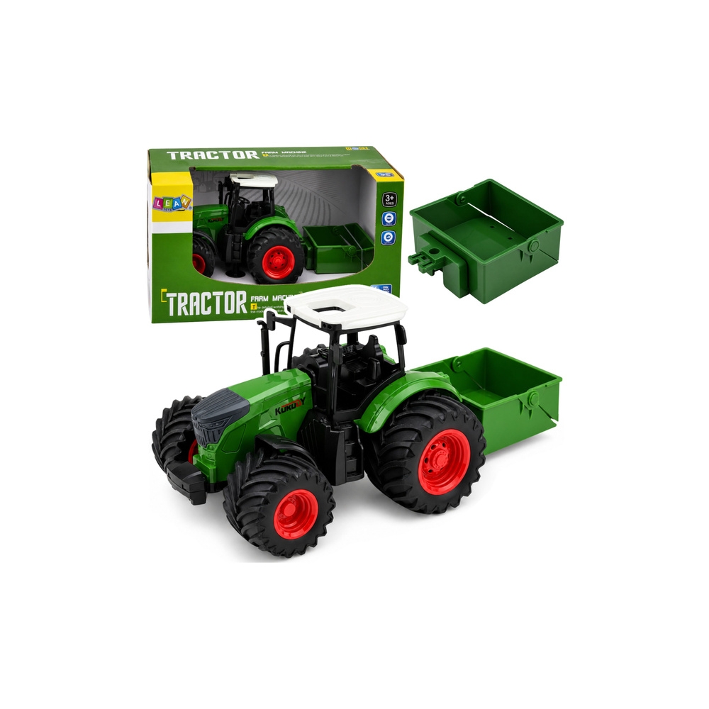 Žemės ūkio traktorius su trąšų barstytuvu, guminiais ratais, žalias, 1:24-Žaislai, Auto ir transporto žaislai, Traktoriai-e-vaik