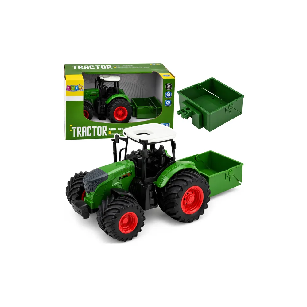 Žemės ūkio traktorius su trąšų barstytuvu, guminiais ratais, žalias, 1:24-Žaislai, Auto ir transporto žaislai, Traktoriai-e-vaik