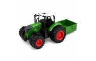 Traktor Rolniczy Farmerski Z Rozsiewaczem Nawozu Gumowe Koła Zielony 1:24