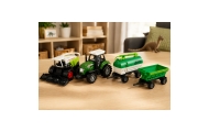 Žemės ūkio transporto priemonių rinkinys: traktorius, šienapjovė, autocisterna, trąšų barstytuvas, 1:68, 4 vnt.