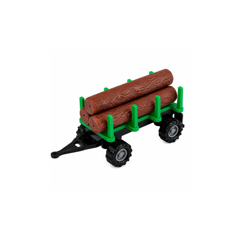 Žemės ūkio transporto priemonių rinkinys: traktorius, šienapjovė, medienos priekaba, mastelis 1:68, 4 vnt.