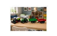 Žemės ūkio transporto priemonių rinkinys: traktorius, šienapjovė, priekabos, transportas, mastelis 1:68, 4 vnt.
