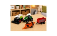 Zestaw Pojazdów Rolniczych Traktor Sieczkarnia Przyczepa Prasa 1:68 4 szt.
