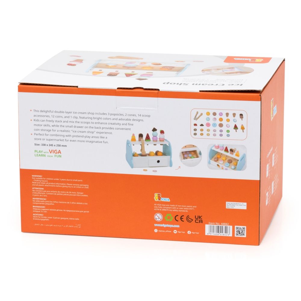 Viga 44842 Drewniana Mini Lodziarnia Cukiernia