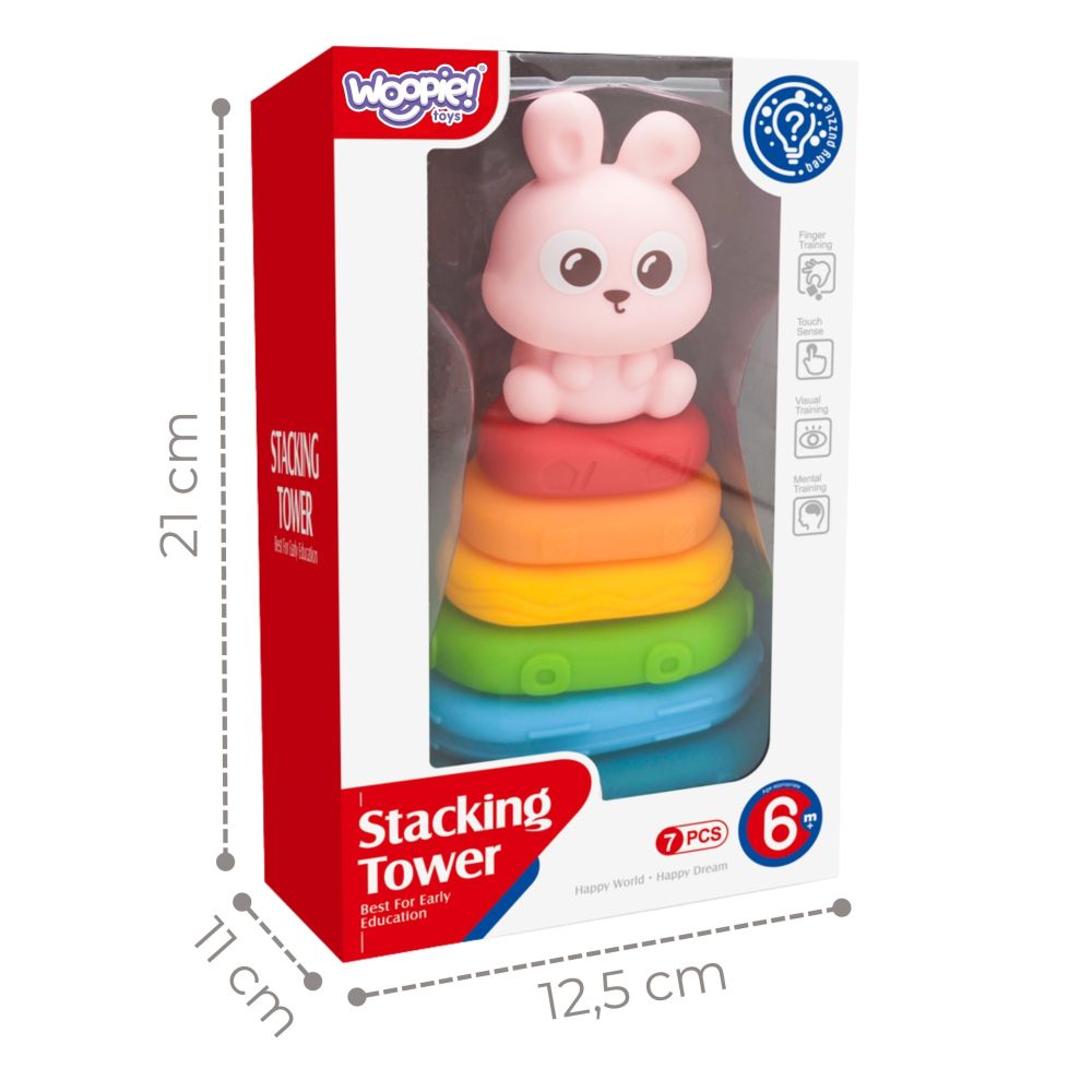WOOPIE BABY Sensory Pyramid Bunny Sorter Tower 6m+ 