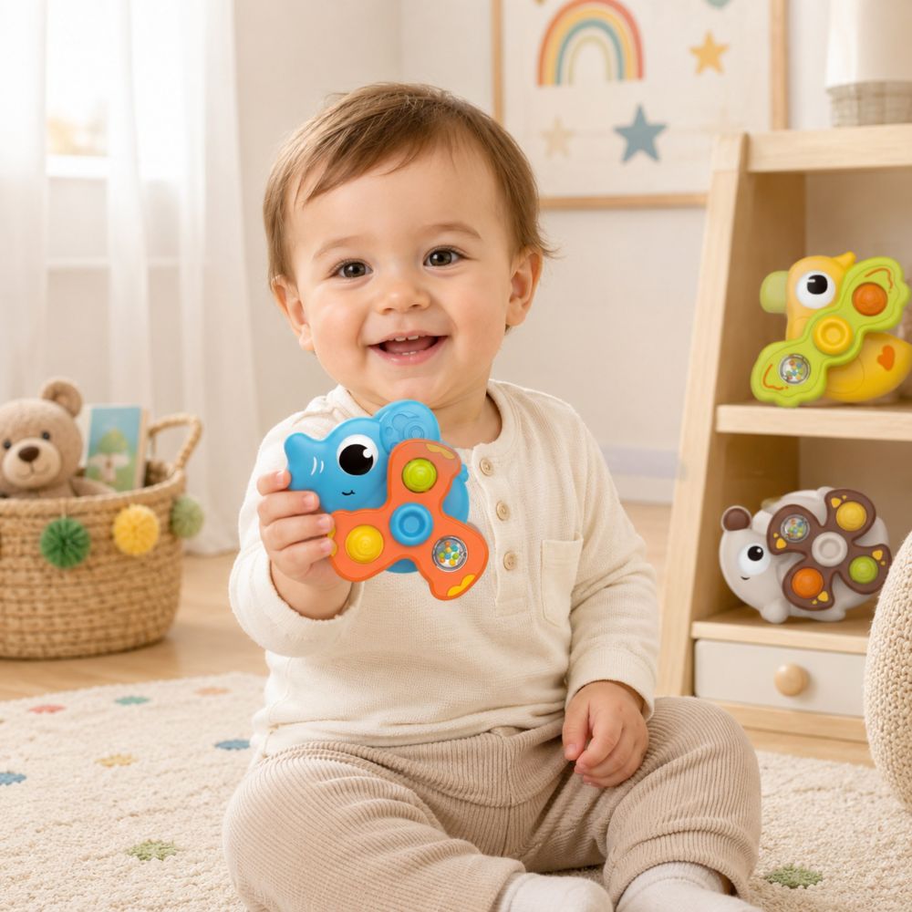 WOOPIE BABY Sensory Spinners Suction Cups Animals 3 pcs. 