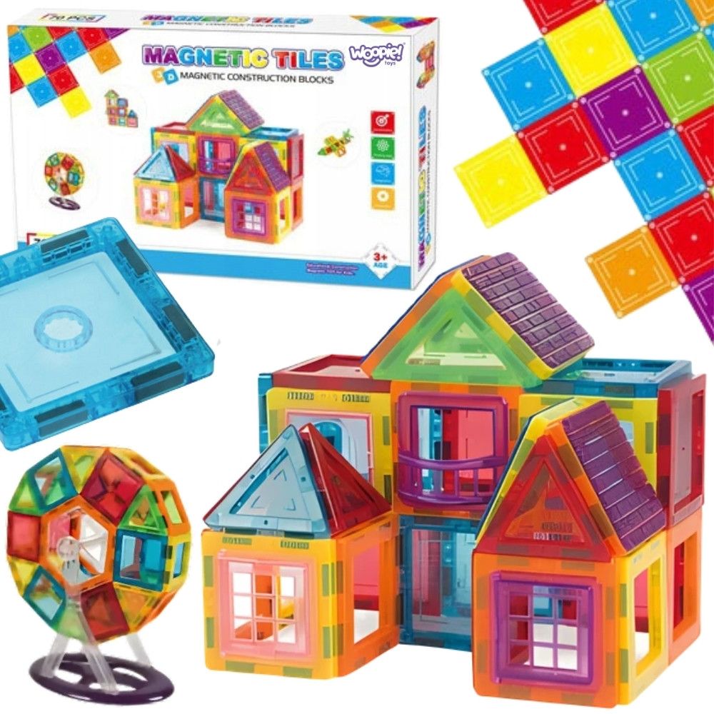 Magnetinis konstruktorius WOOPIE 3D spalvotas rinkinys