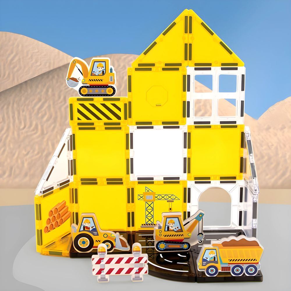 WOOPIE Magnetic Building Blocks 7.5 cm Construction Site STEAM 47 pcs. 