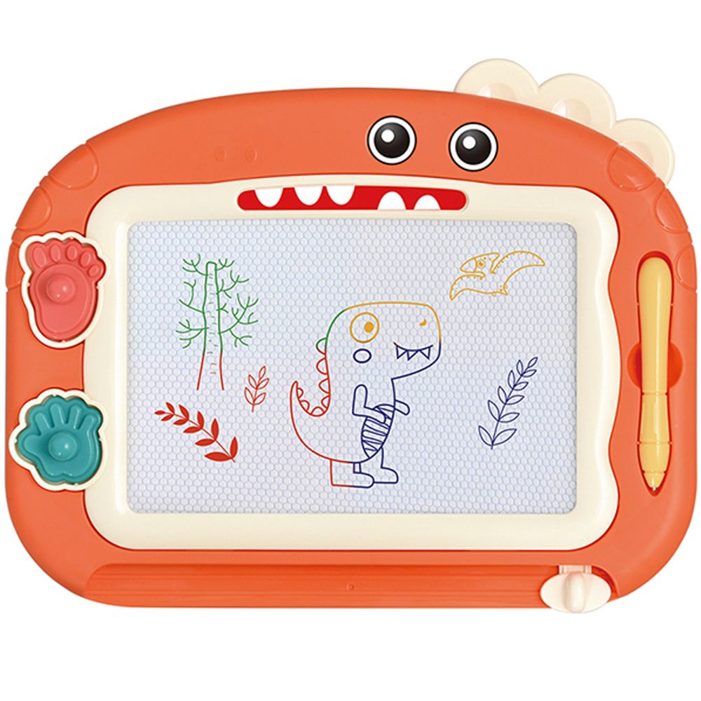 Magnetinė spalvota rašymo lenta WOOPIE + 2 dinozaurų antspaudai