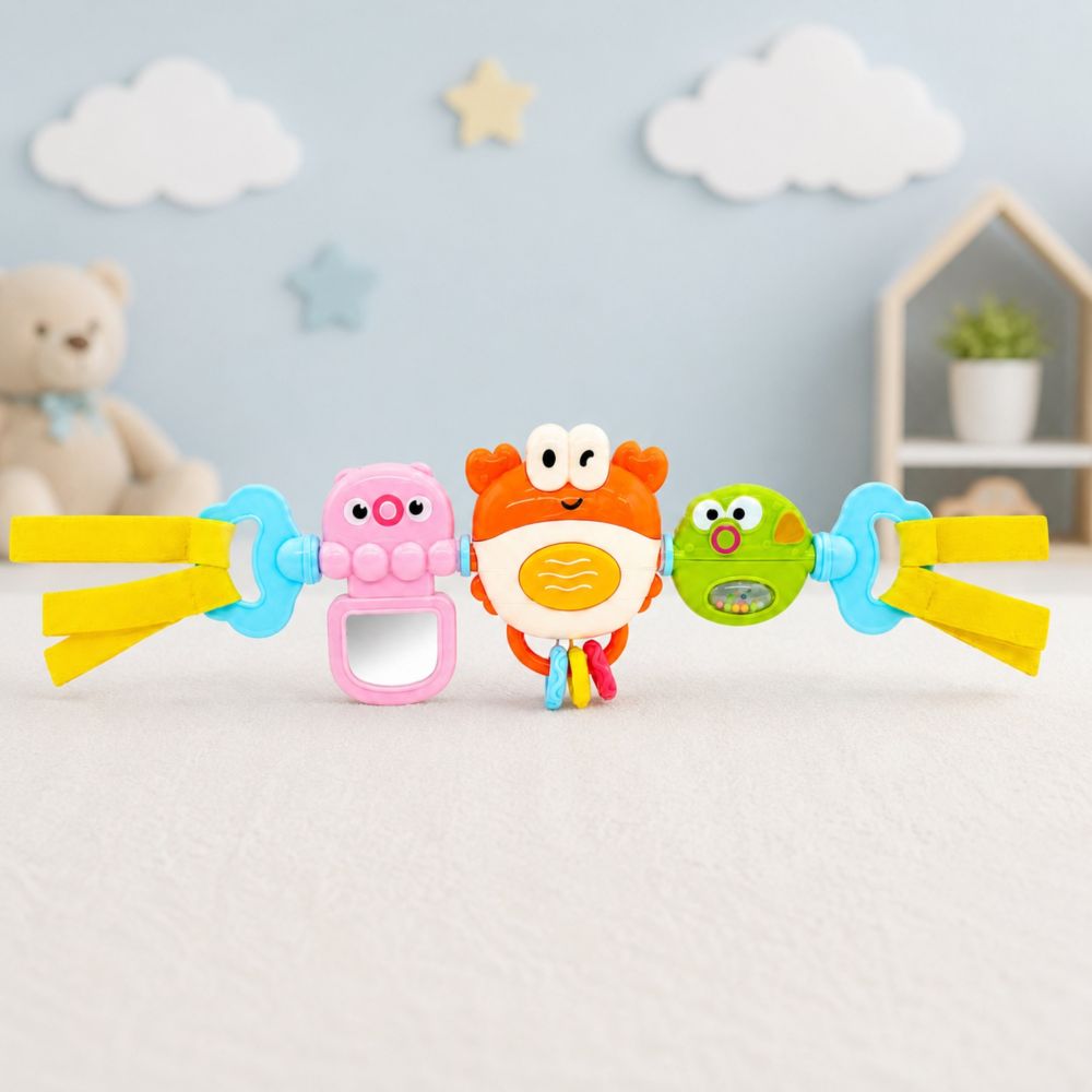 WOOPIE BABY Pendant for Stroller Crib Sensory Playing Crab Mirror Fish 6m 