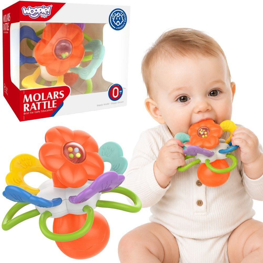 Barškutis-kramtukas WOOPIE BABY Gėlė, 0 mėn. ir vyresniems