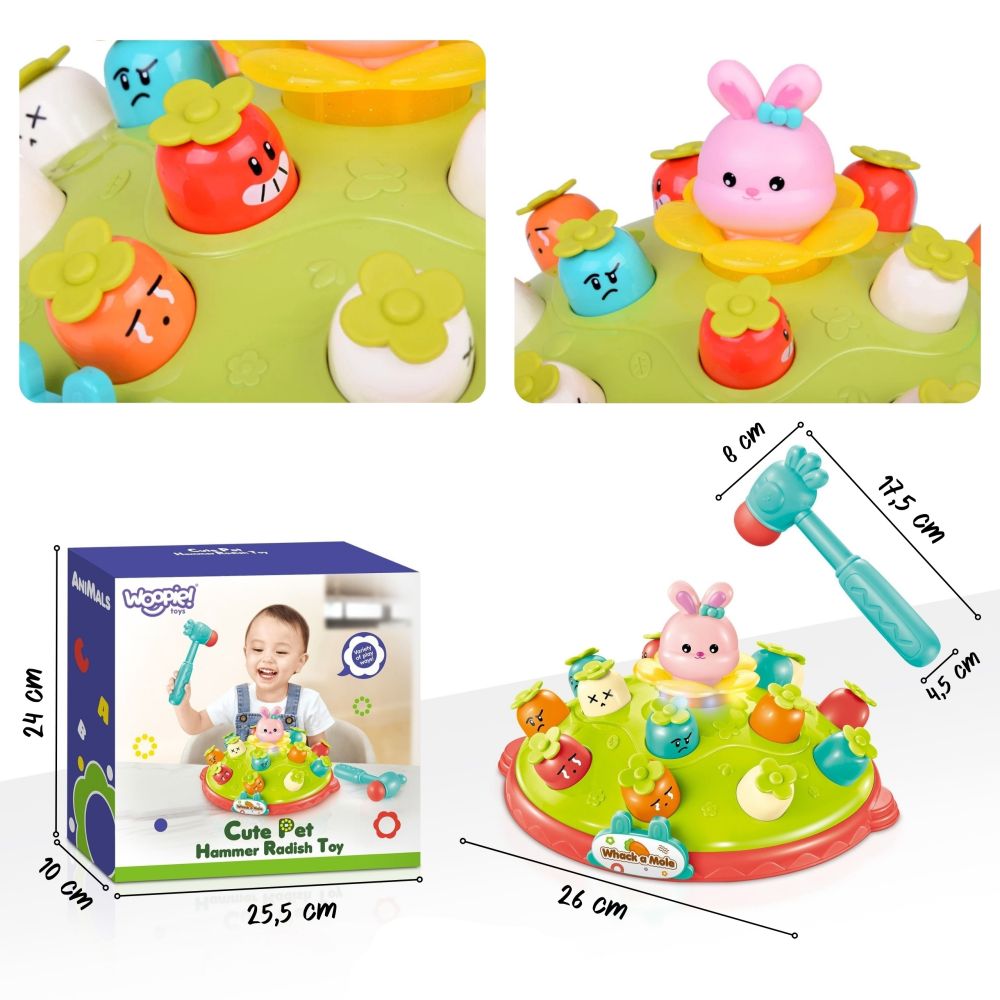WOOPIE BABY Interactive Skill Game Hammer the Carrot Educational Hit the Mole 