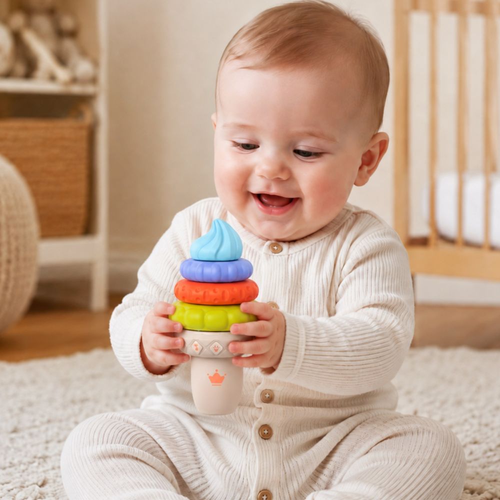 Interaktyvus muzikinis ledų žaidimas WOOPIE BABY dėlionė, 5 dalys, su garsu ir šviesa
