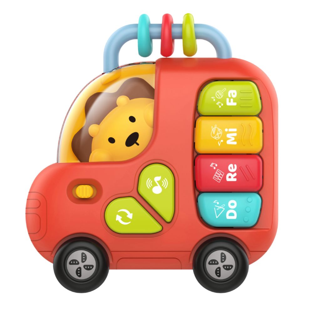 Interaktyvus pianinas WOOPIE BABY autobusas su liūtu, garsais ir šviesomis, nuo 18 mėn.