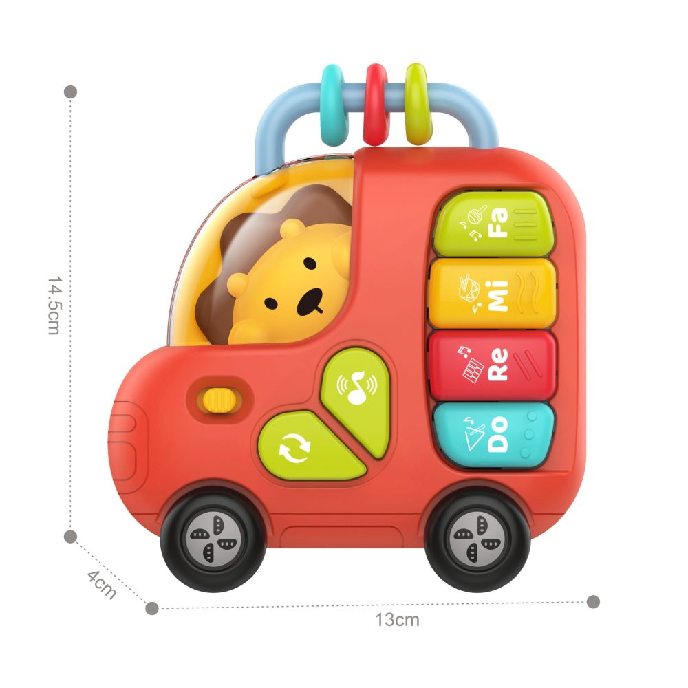 WOOPIE BABY Interactive Piano Bus Lion Musical Organ Sounds Lights 18m 