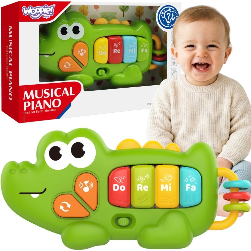 WOOPIE BABY Interactive Piano Crocodile Organ Musical Sounds Light 18m+ 