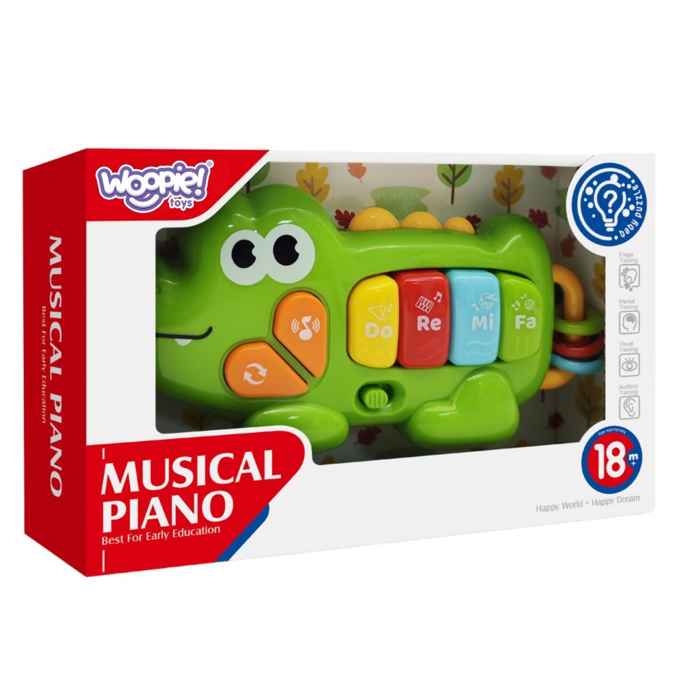 WOOPIE BABY Interactive Piano Crocodile Organ Musical Sounds Light 18m+ 