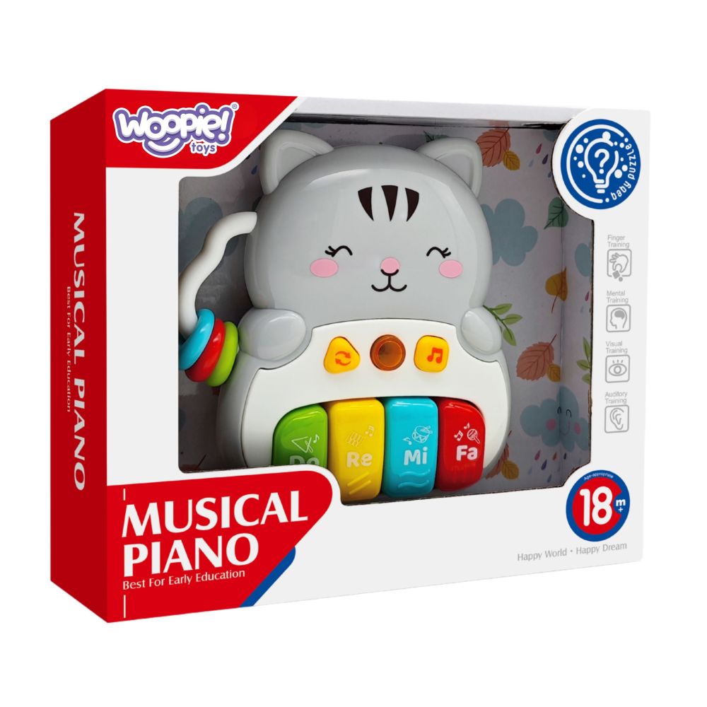 WOOPIE Interactive Piano Kitty Musical Organ Sounds Light 18m+ 