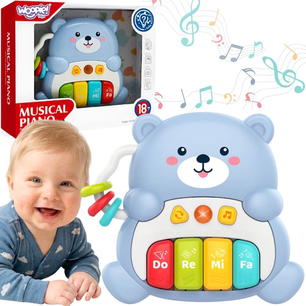 Interaktyvus pianinu grojantis muzikinis meškiukas WOOPIE BABY